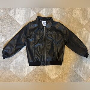 Princess Polly Black Leather Jacket Relaxed Fit